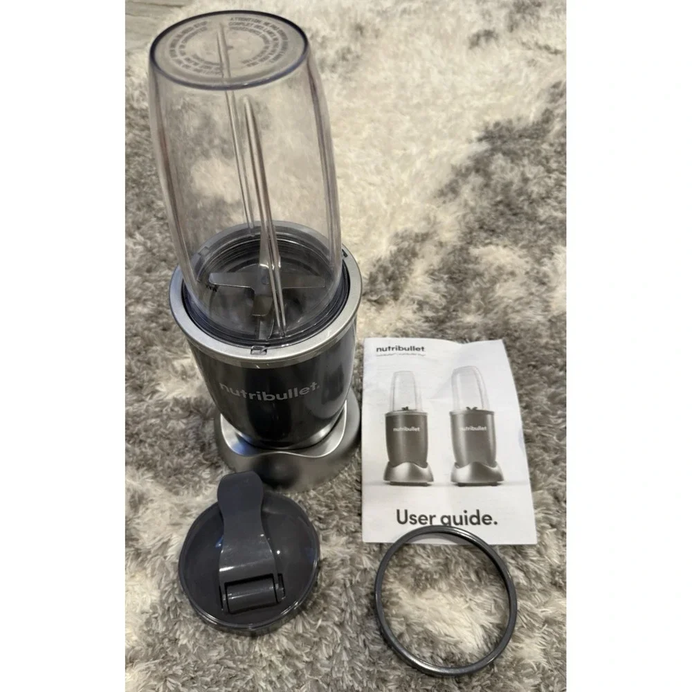 Nutribullet 600W Original Personal Blender Gray NBR-0601WM Cup Lid Ring Manual
